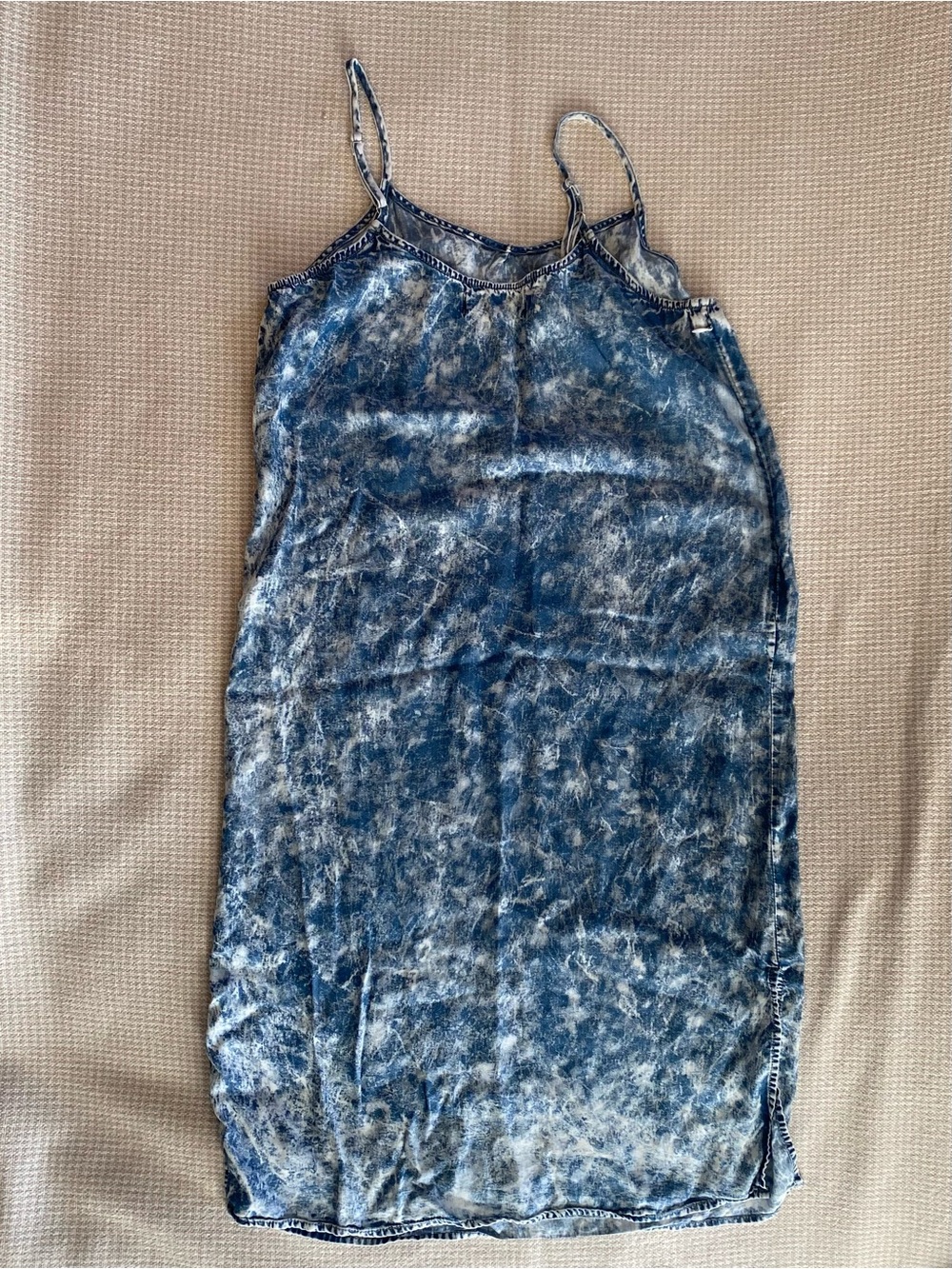 Thread & Supply Light Blue Acid-Wash Slip Dress